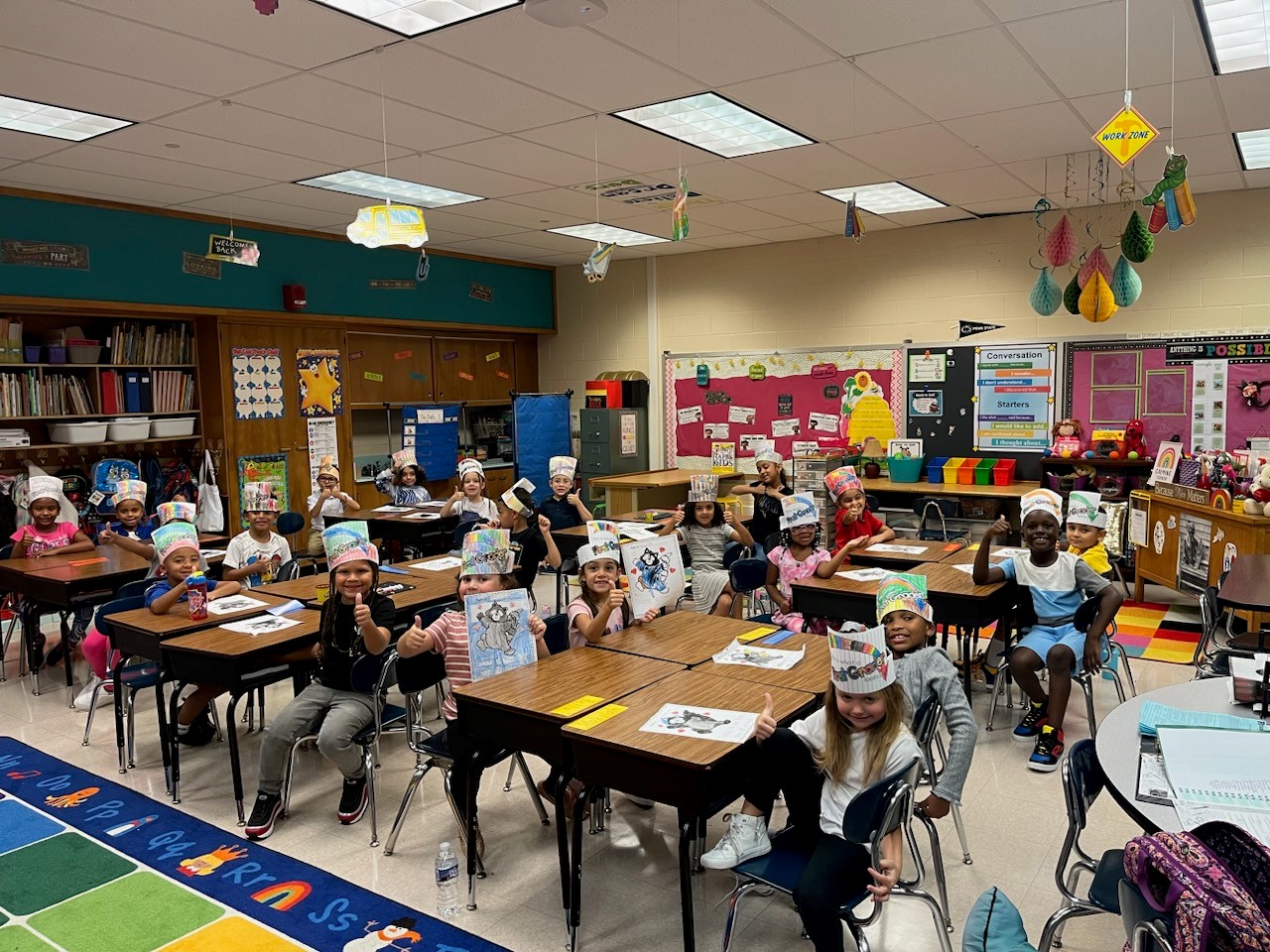 Students learning about time and clocks